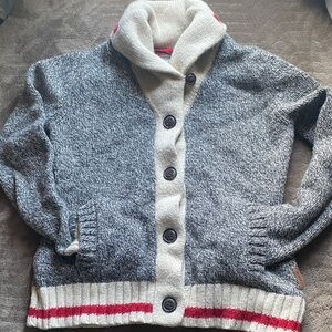 Roots Canada Cream and Red Knit Sweater